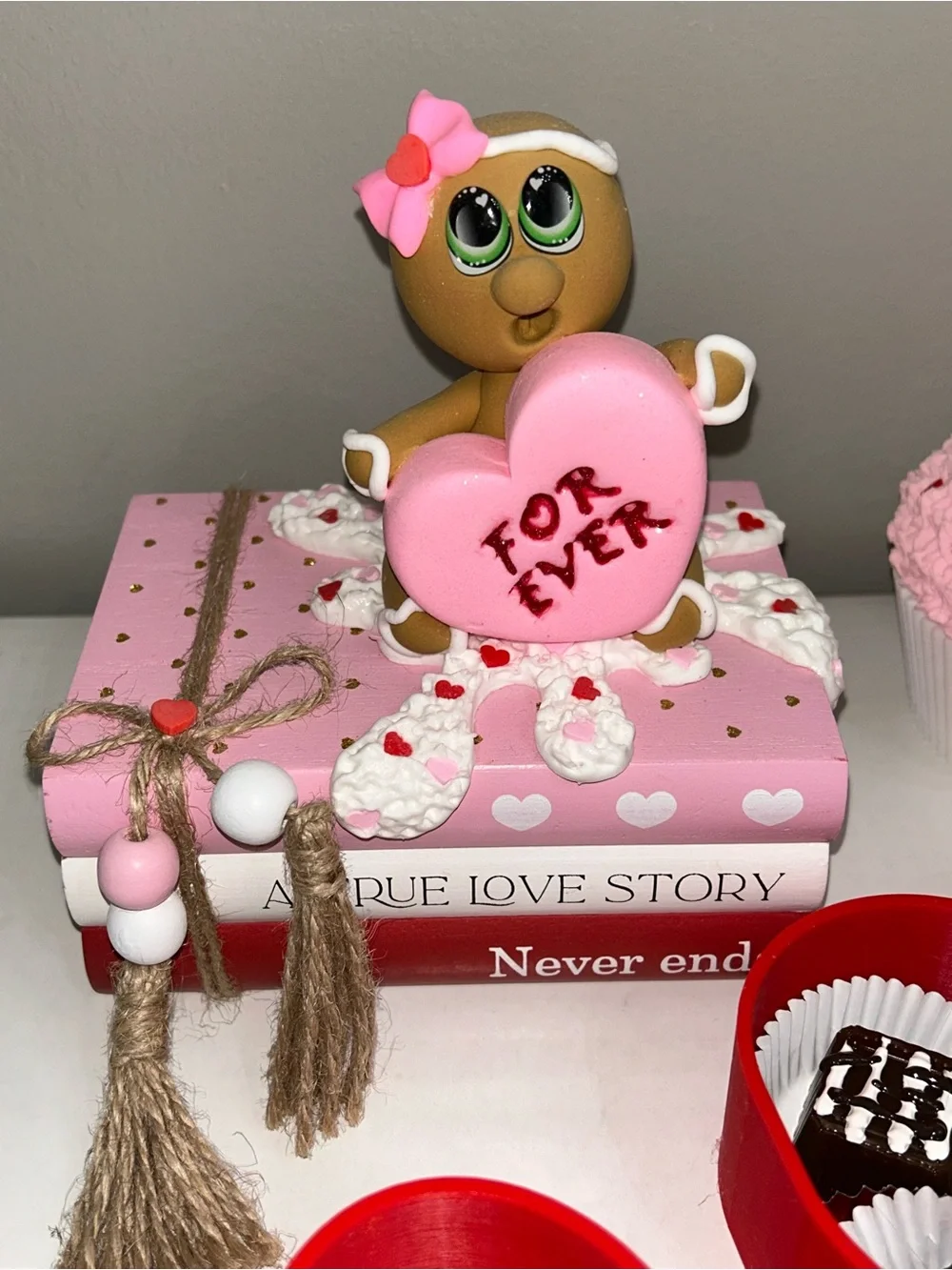 Heart-Shaped Red & Pink Set - Handmade Cute Valentine Decor